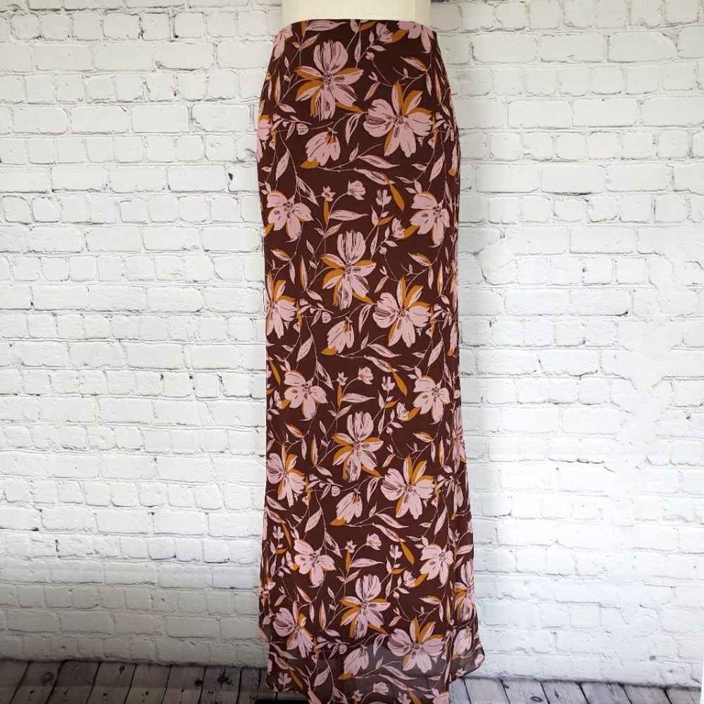 WAYF Floral-Patterned Chiffon Maxi Skirt--NWT--S - Picture 3 of 14